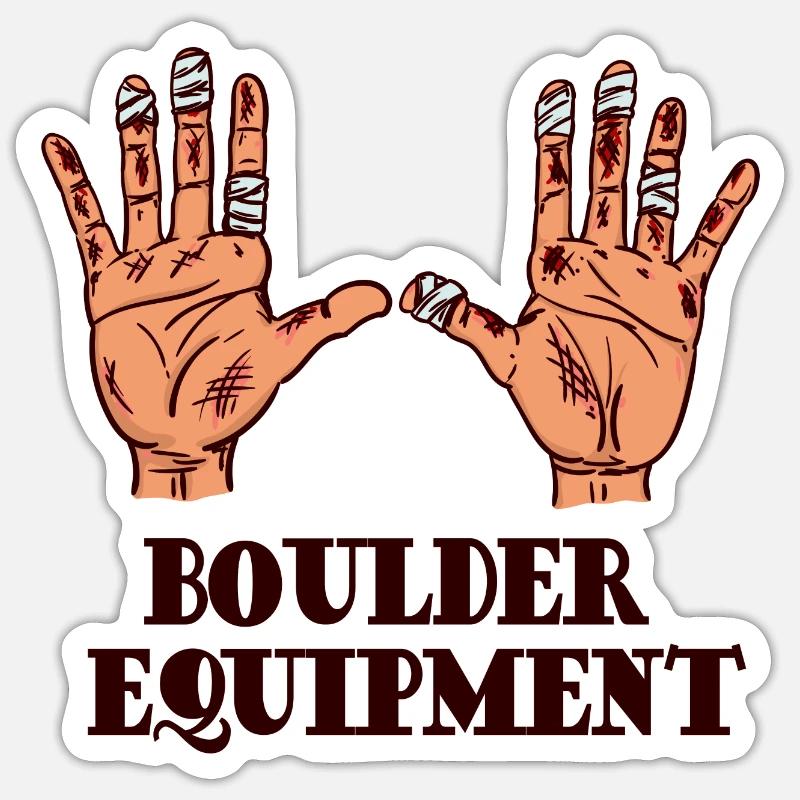 Boulder Bouldering Climbing Mountaineering Climbing - Sticker size S (10 x 10 cm) - white matte