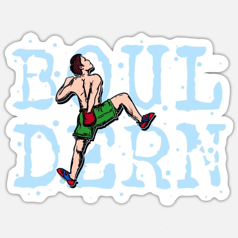 Boulder bouldering climbing mountaineering spell - Sticker size S (10 x 10 cm) - white matte