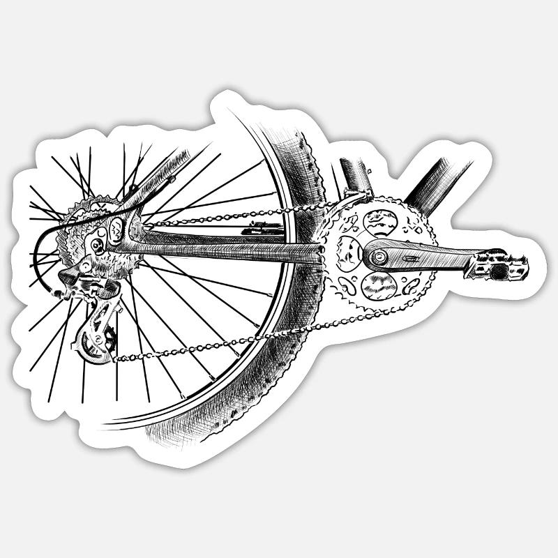roue - Sticker taille S (10 x 10 cm) - blanc mat