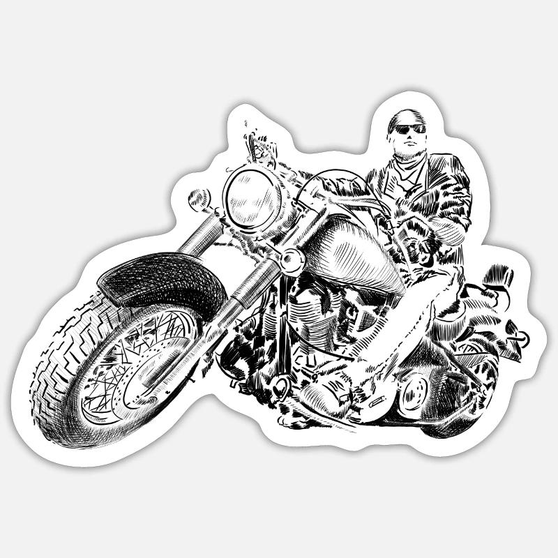 chopper - Sticker taille S (10 x 10 cm) - blanc mat