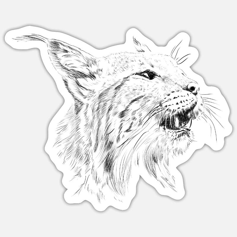Lynx - Sticker taille S (10 x 10 cm) - blanc mat