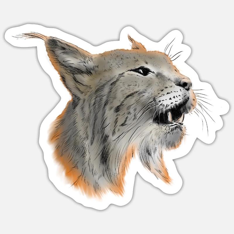 lynx - Sticker taille S (10 x 10 cm) - blanc mat