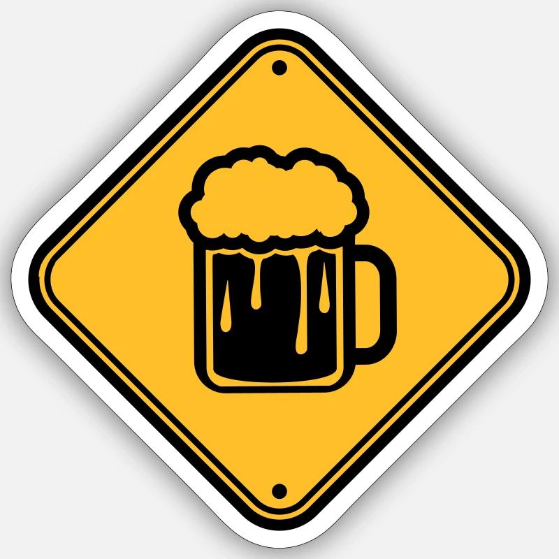 bière signe note prudence prudence danger alcool Sticker taille S (10 x 10 cm)