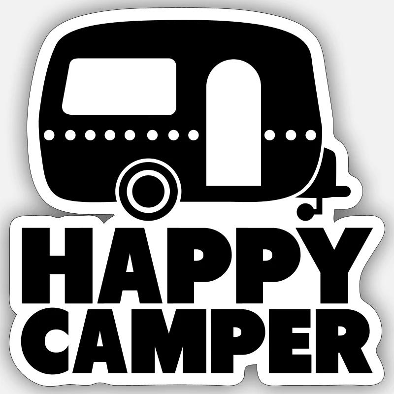 happy camper Sticker Größe S (10 x 10 cm)