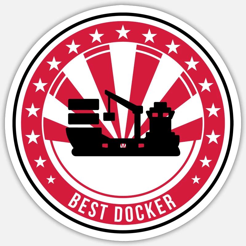Hafenarbeiter / dock / docker / hafen / Boot Sticker Größe S (10 x 10 cm)