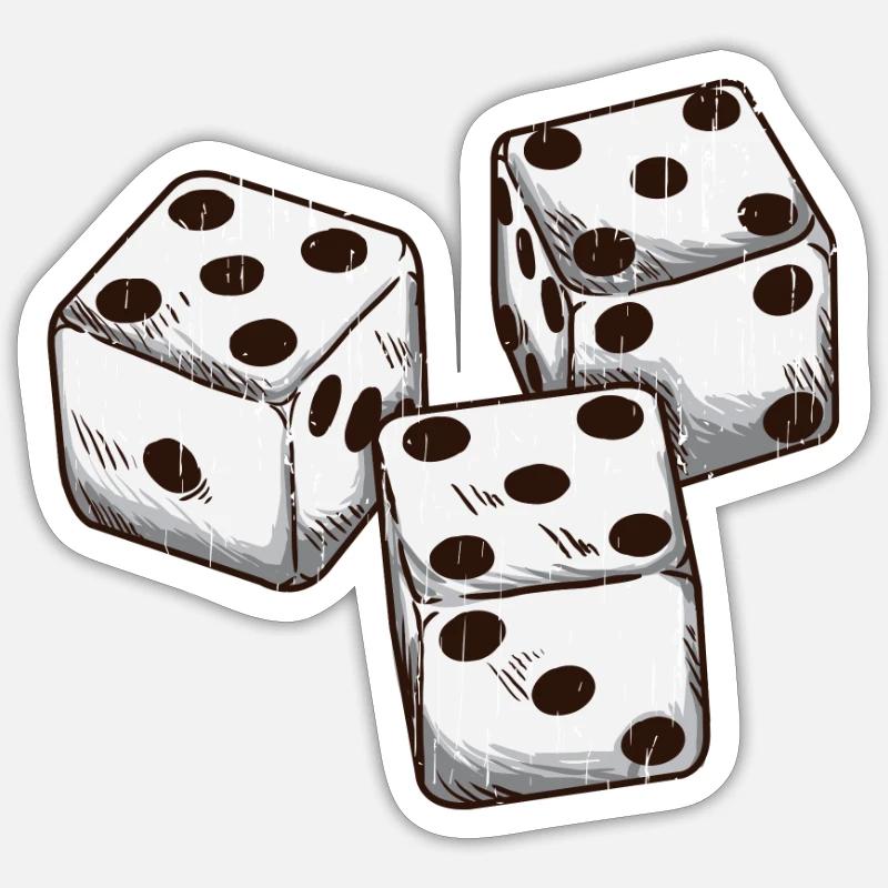 three dice Sticker size S (10 x 10 cm)