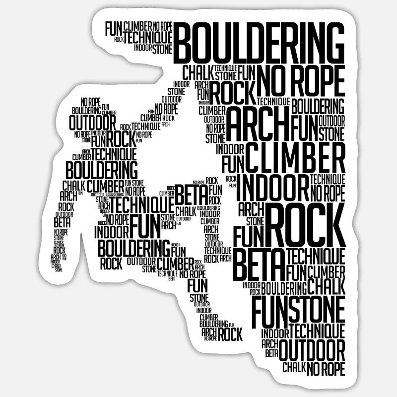 Boulder Escalade escalade escalade de roches - Sticker taille S (10 x 10 cm) - blanc mat