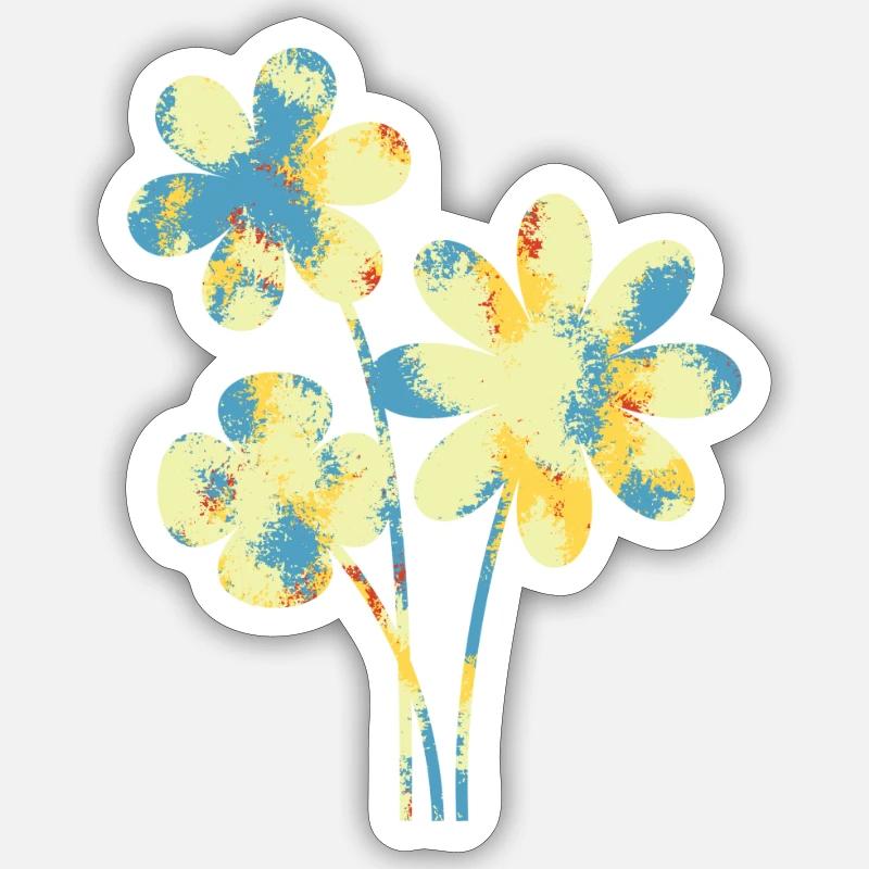 Fleur - Sticker taille S (10 x 10 cm) - blanc mat