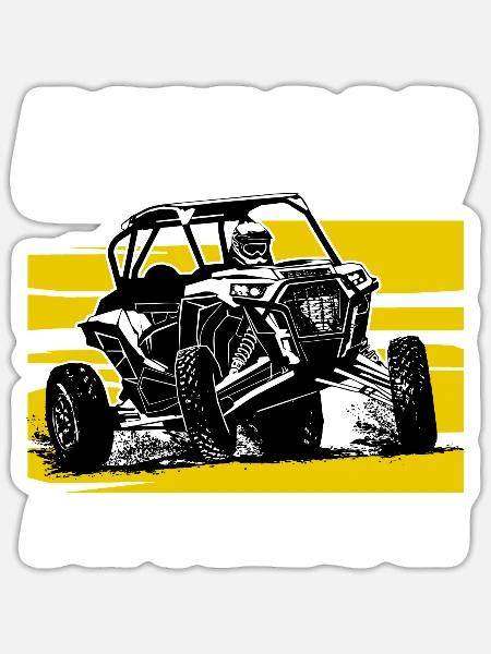 Autocross - Buggy - 4x4 - Offroad - Sticker Größe S (10 x 10 cm) - Mattweiß