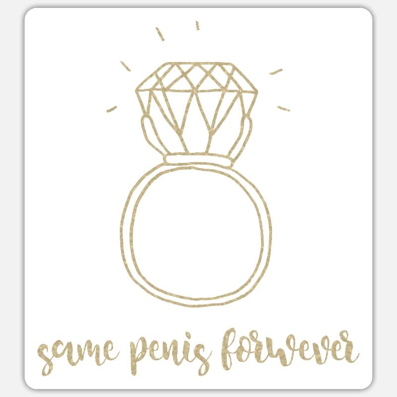 Same Penis Forever Ring Diamant Junggesellinnen Sticker Größe S (10 x 10 cm)