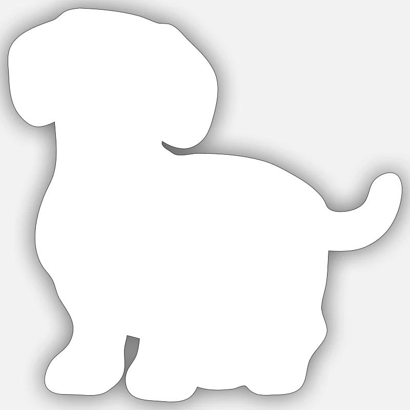 Teckels - Sticker taille S (10 x 10 cm) - blanc mat