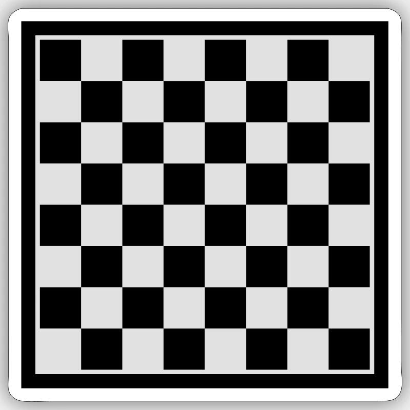 Jeu de dames Sticker taille S (10 x 10 cm)