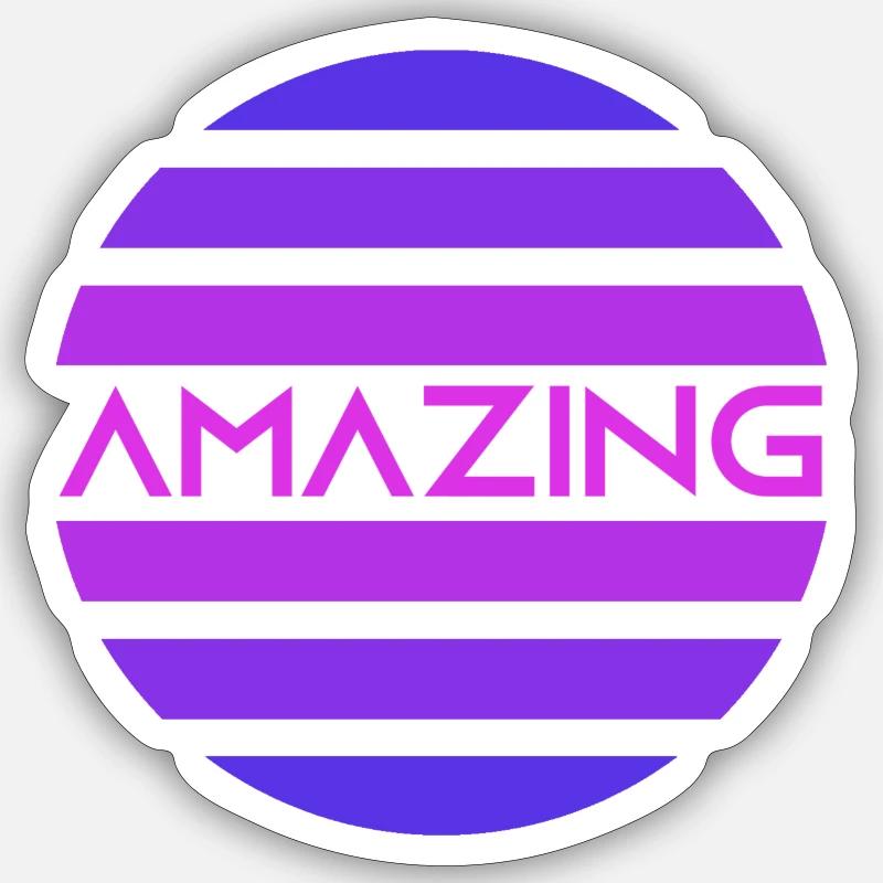 amazing blacklight circle retro future - Sticker Größe S (10 x 10 cm) - Mattweiß