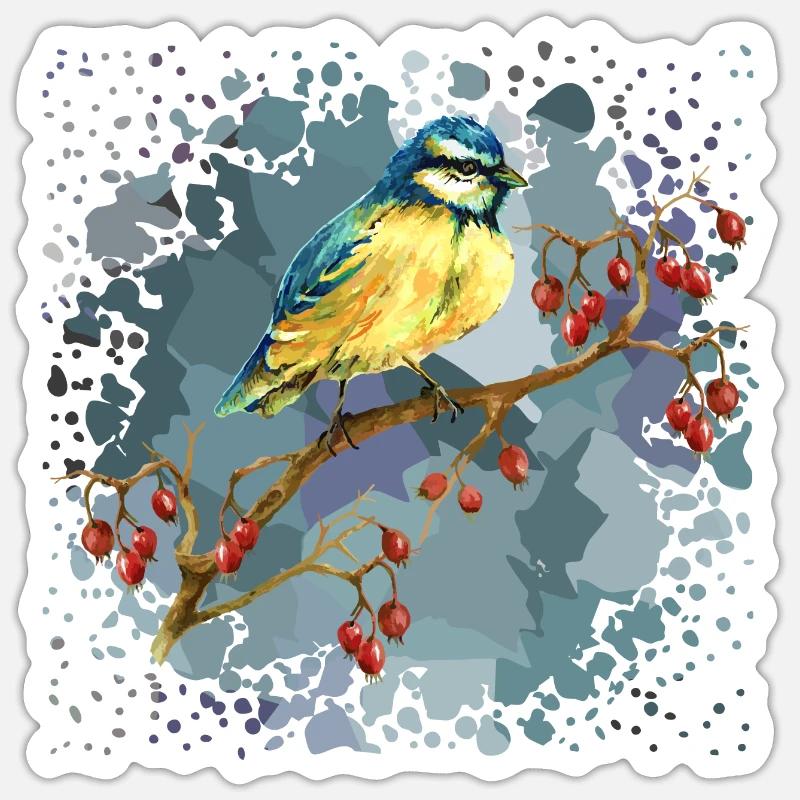 Sikorka Vogel - Sticker Größe S (10 x 10 cm) - Mattweiß