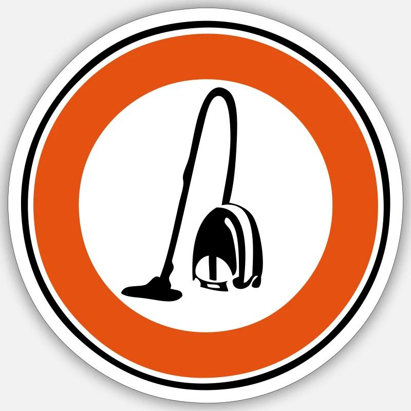 vacuum cleaner forbidden panel Sticker size S (10 x 10 cm)