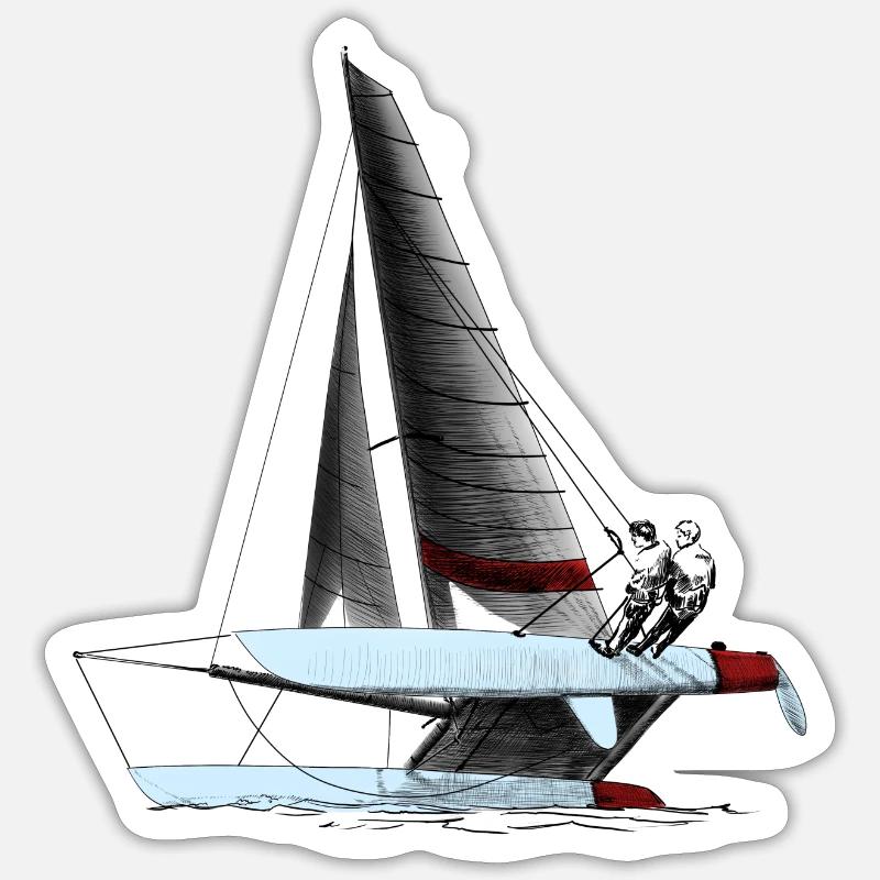 catamaran - Sticker size S (10 x 10 cm) - white matte