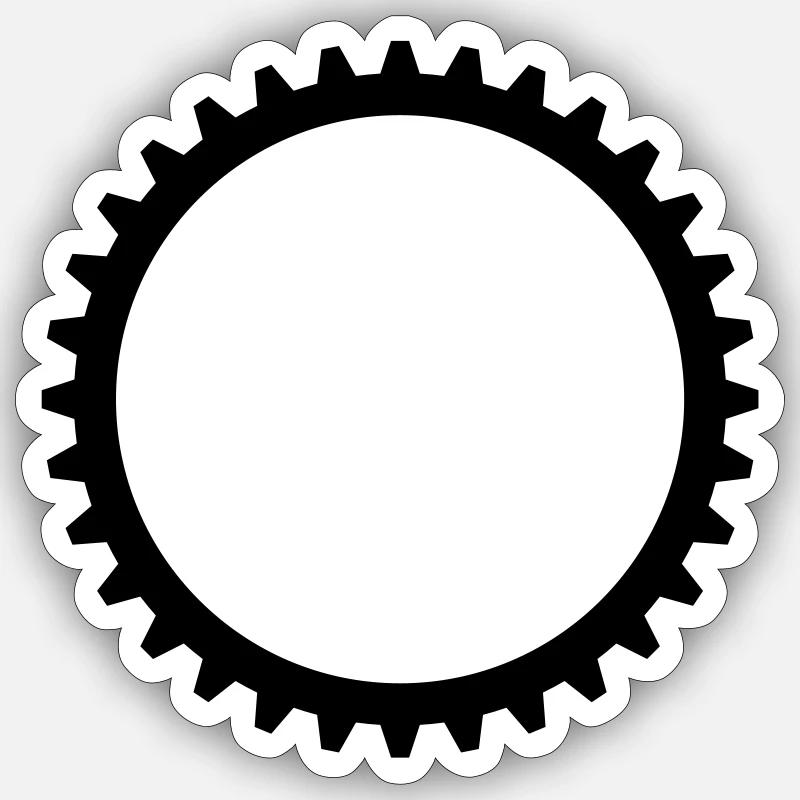 mechanical gear mechanical round serrated clockwork Sticker size S (10 x 10 cm)