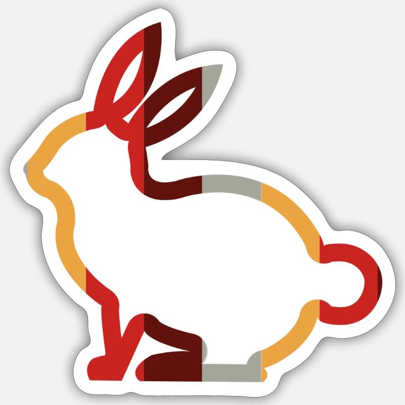 Hase - Sticker Größe S (10 x 10 cm) - Mattweiß
