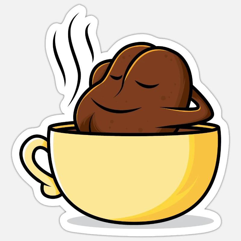 Kaffee in der Tasse oder Kaffeetasse? Sticker Größe S (10 x 10 cm)