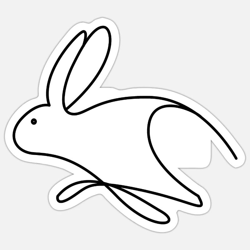 Hare - Sticker size S (10 x 10 cm) - white matte
