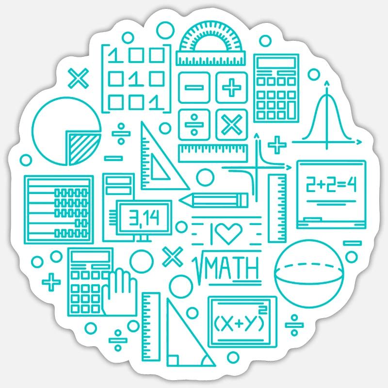 Math Teacher Teacher Math - Sticker taille S (10 x 10 cm) - blanc mat