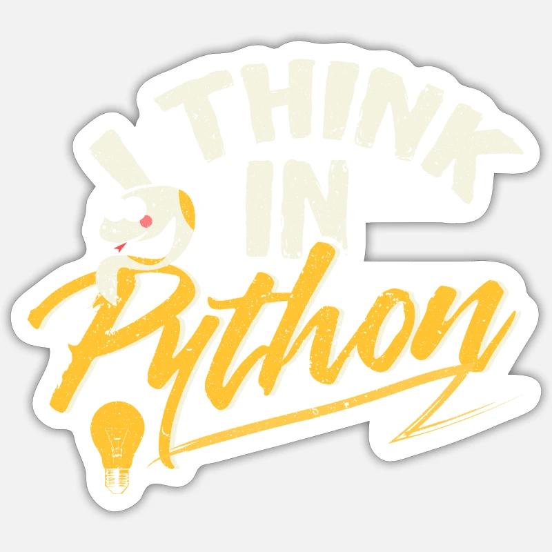 Python Programmierer - Sticker Größe S (10 x 10 cm) - Mattweiß