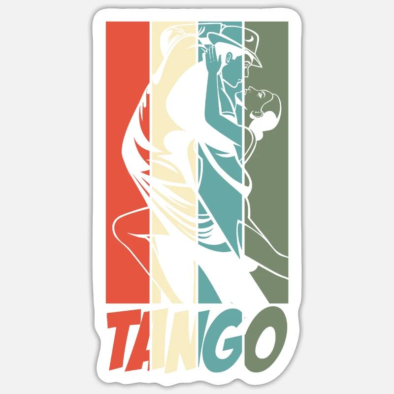 Tango dancer dancer dance couple dance school - Sticker size S (10 x 10 cm) - white matte
