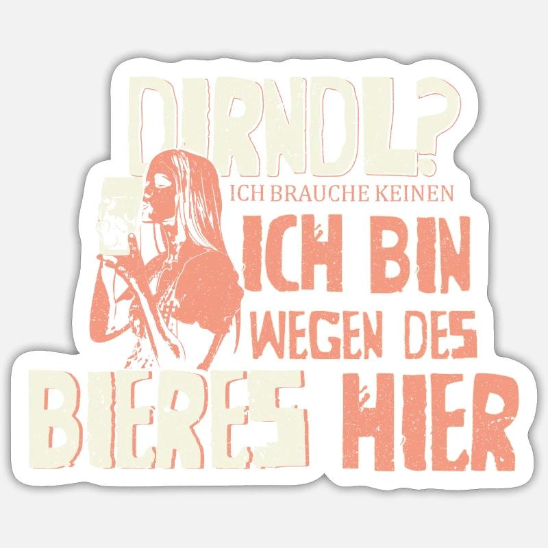 Dirndl - Sticker Größe S (10 x 10 cm) - Mattweiß