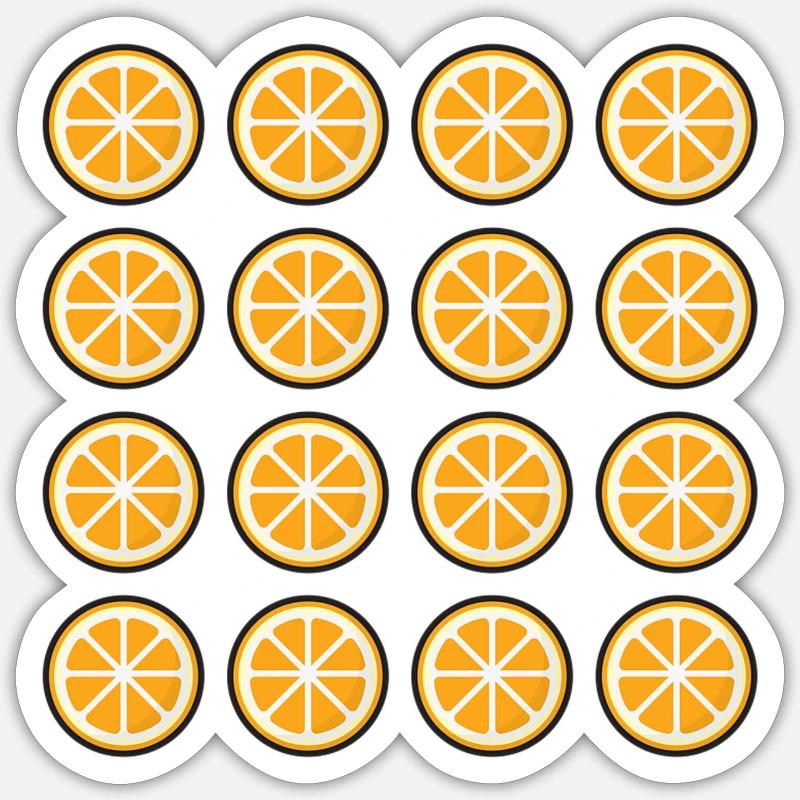 Oranges - Sticker taille S (10 x 10 cm) - blanc mat
