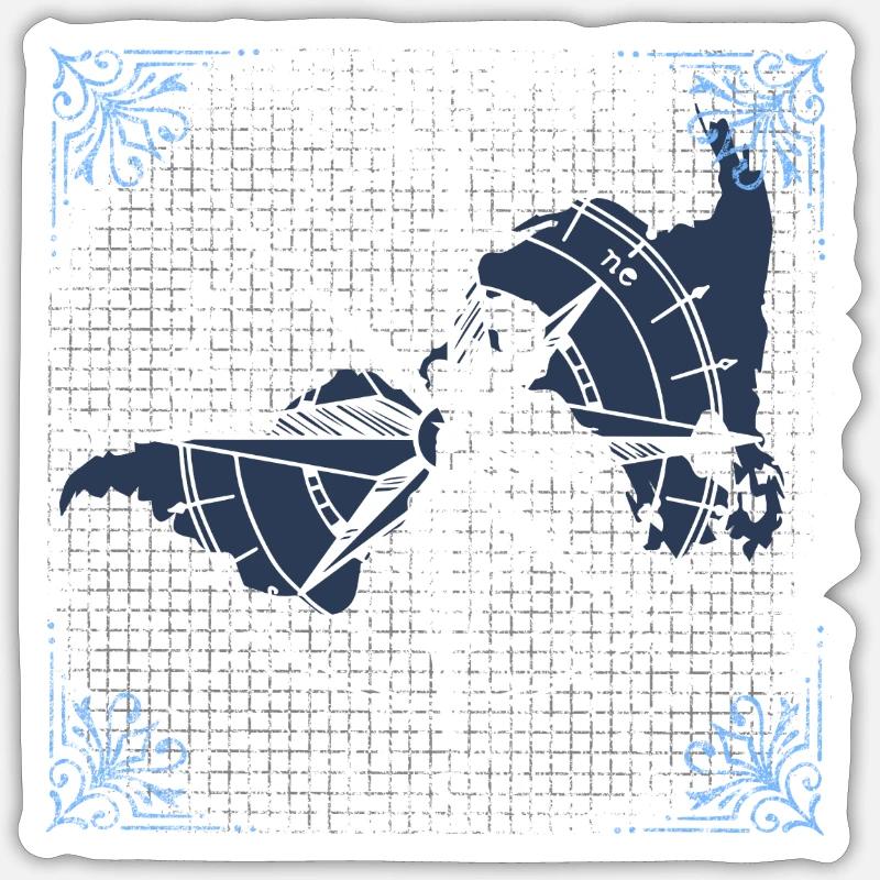 Kompass Navigation Muster Geschenk Geschenkidee Sticker Größe S (10 x 10 cm)