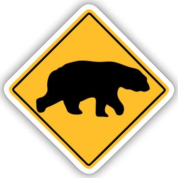 Polar Bear Road Sign - Sticker Größe S (10 x 10 cm) - Mattweiß - Vorne