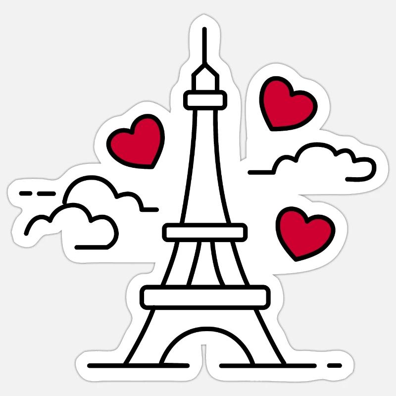 Paris - Sticker taille S (10 x 10 cm) - blanc mat