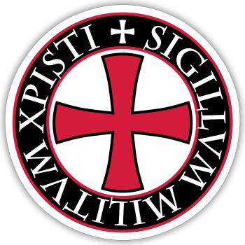 27 Tempelritter Templer Kreuz Spruch Mittelalter - Sticker Größe S (10 x 10 cm) - Mattweiß - Vorne