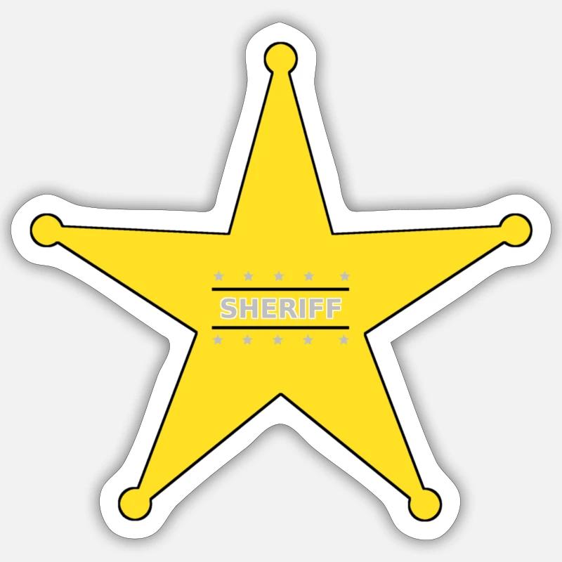 Sheriff Stern - Sticker taille S (10 x 10 cm) - blanc mat