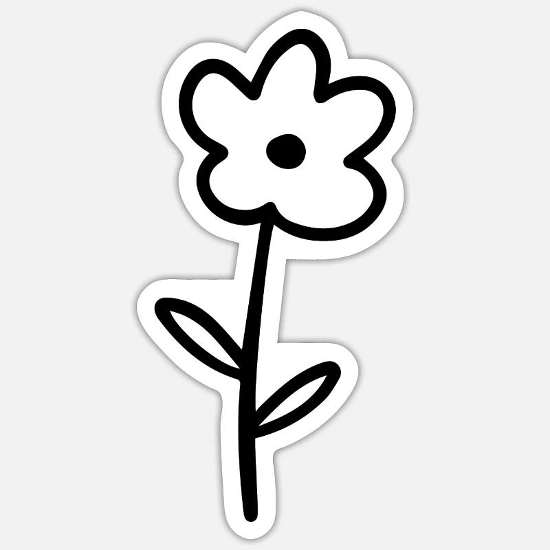 fleur - Sticker taille S (10 x 10 cm) - blanc mat