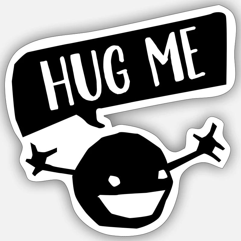 Hug Me - Sticker taille S (10 x 10 cm) - blanc mat