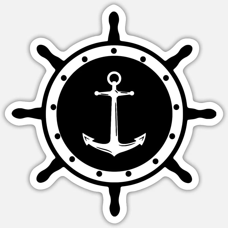 Ruderanker 1 - Sticker Größe S (10 x 10 cm) - Mattweiß