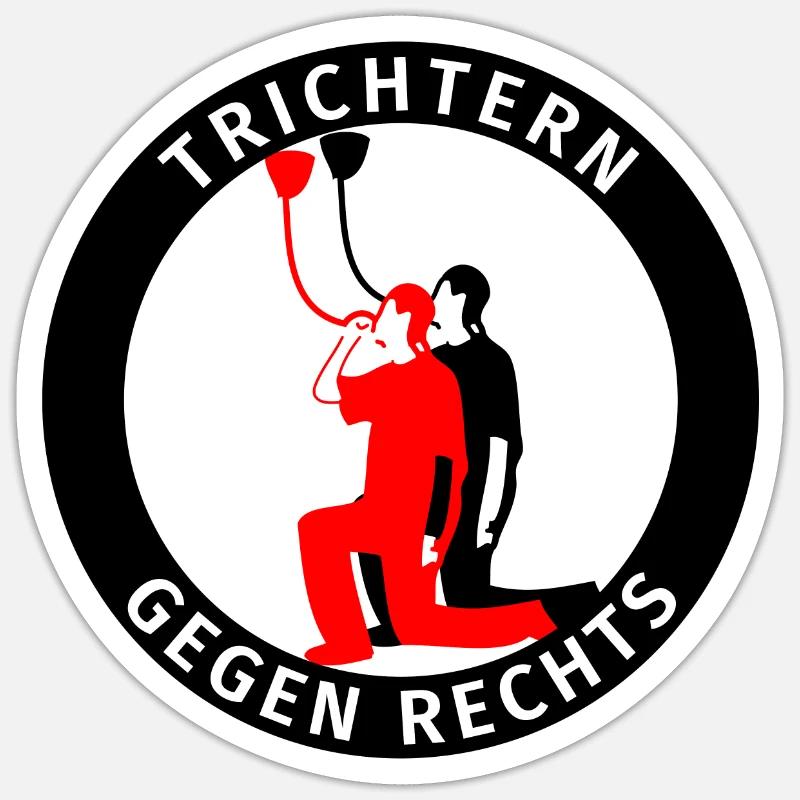 Funnels against the right Sticker size S (10 x 10 cm)