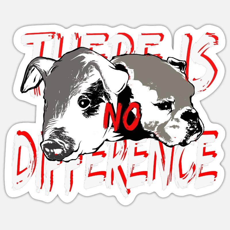 Schwein Hund No difference - Sticker Größe S (10 x 10 cm) - Mattweiß