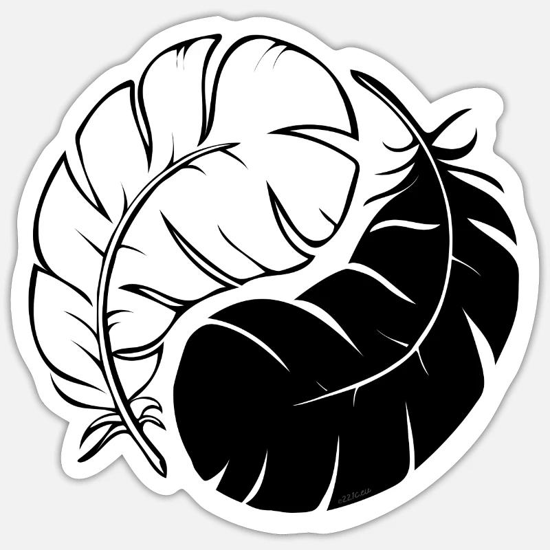 Two Feathers - Sticker size S (10 x 10 cm) - white matte