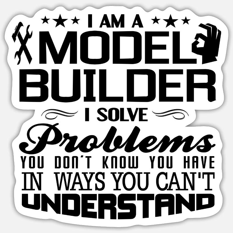 Modelling - Sticker size S (10 x 10 cm) - white matte