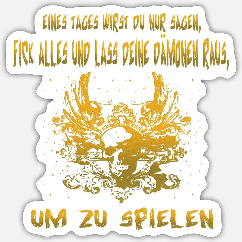 Dämon - Sticker Größe S (10 x 10 cm) - Mattweiß