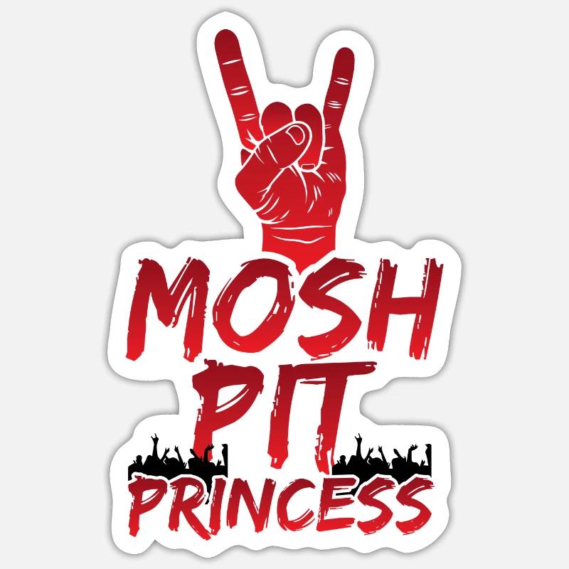 Mosh Pit Princess Koncert - Sticker Größe S (10 x 10 cm) - Mattweiß