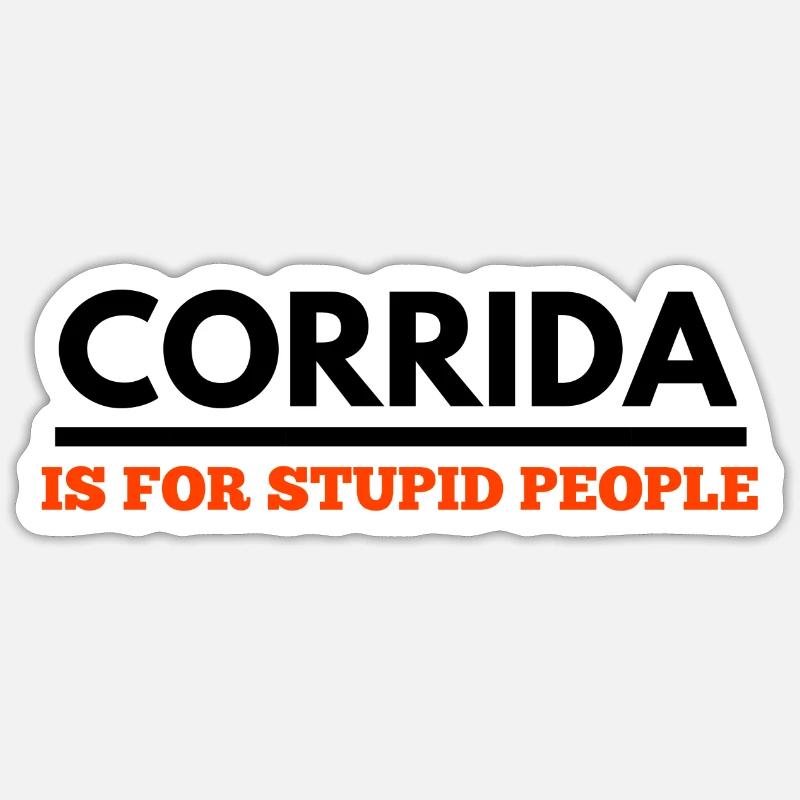 Stop corrida - Sticker taille S (10 x 10 cm) - blanc mat
