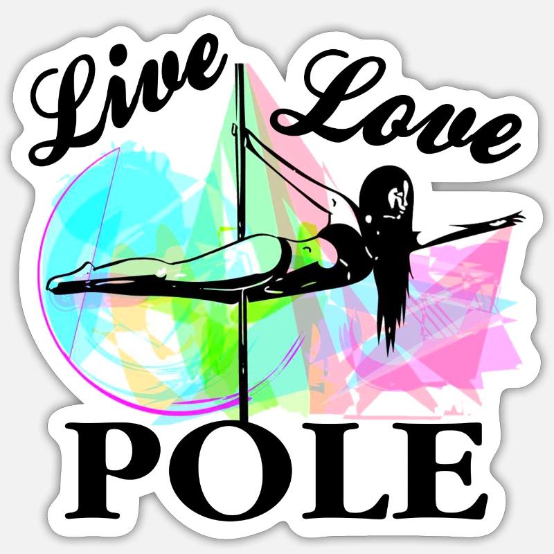 Pole Dance - Sticker size S (10 x 10 cm) - white matte