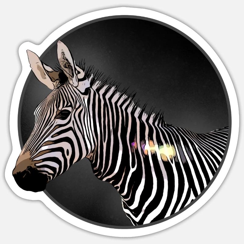 zebra - Sticker size S (10 x 10 cm) - white matte