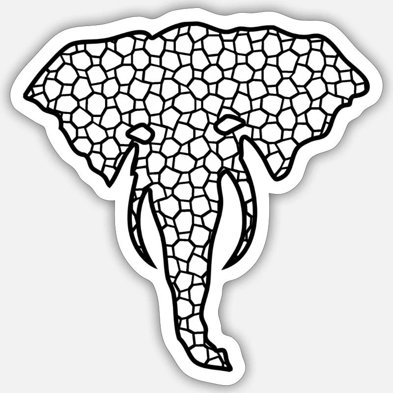 Éléphant - Sticker taille S (10 x 10 cm) - blanc mat