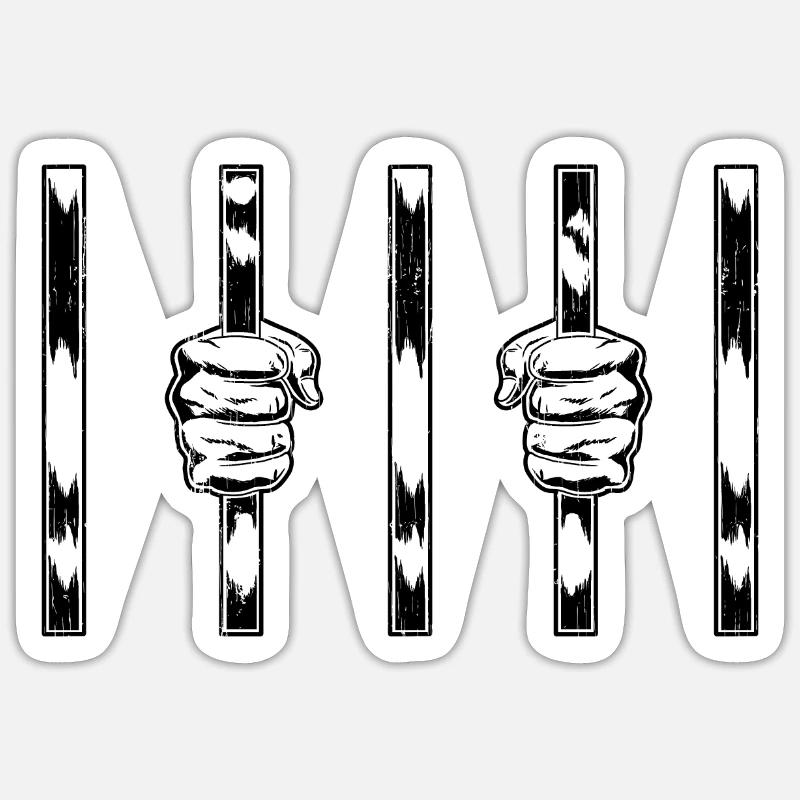Prison - Sticker taille S (10 x 10 cm) - blanc mat