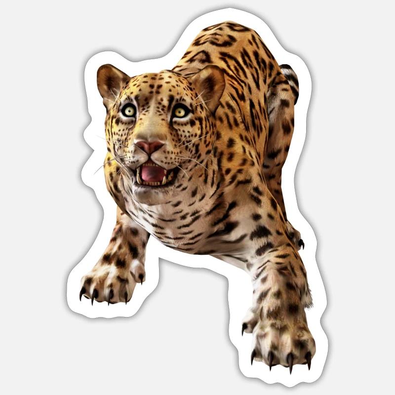 Leopard - Sticker Größe S (10 x 10 cm) - Mattweiß