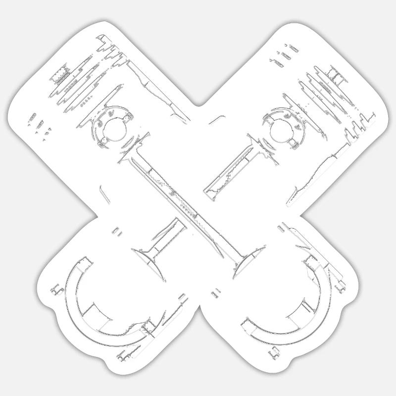 Pleul piston engine V8 V6 Sticker size S (10 x 10 cm)